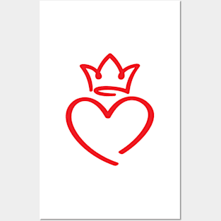 Cute Crown on Heart, Love heart Posters and Art